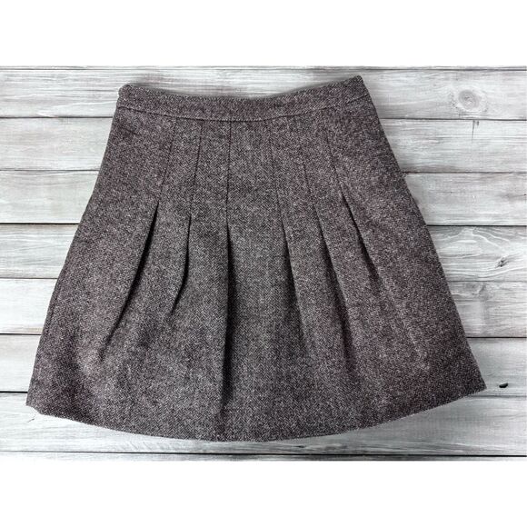 Vintage Gap 100% Wool Brown Pleated Lined Skirt Size 28 Waist - Picture 2 of 8